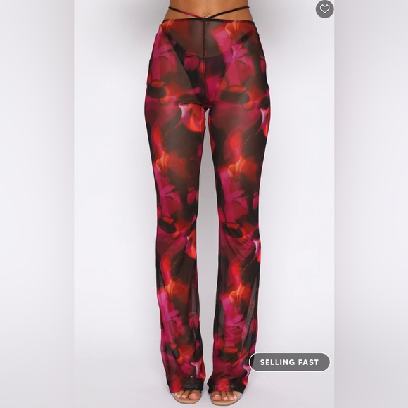NWT! Rhythm Of The Night Pants Pink Flame Print - Picture 2 of 5